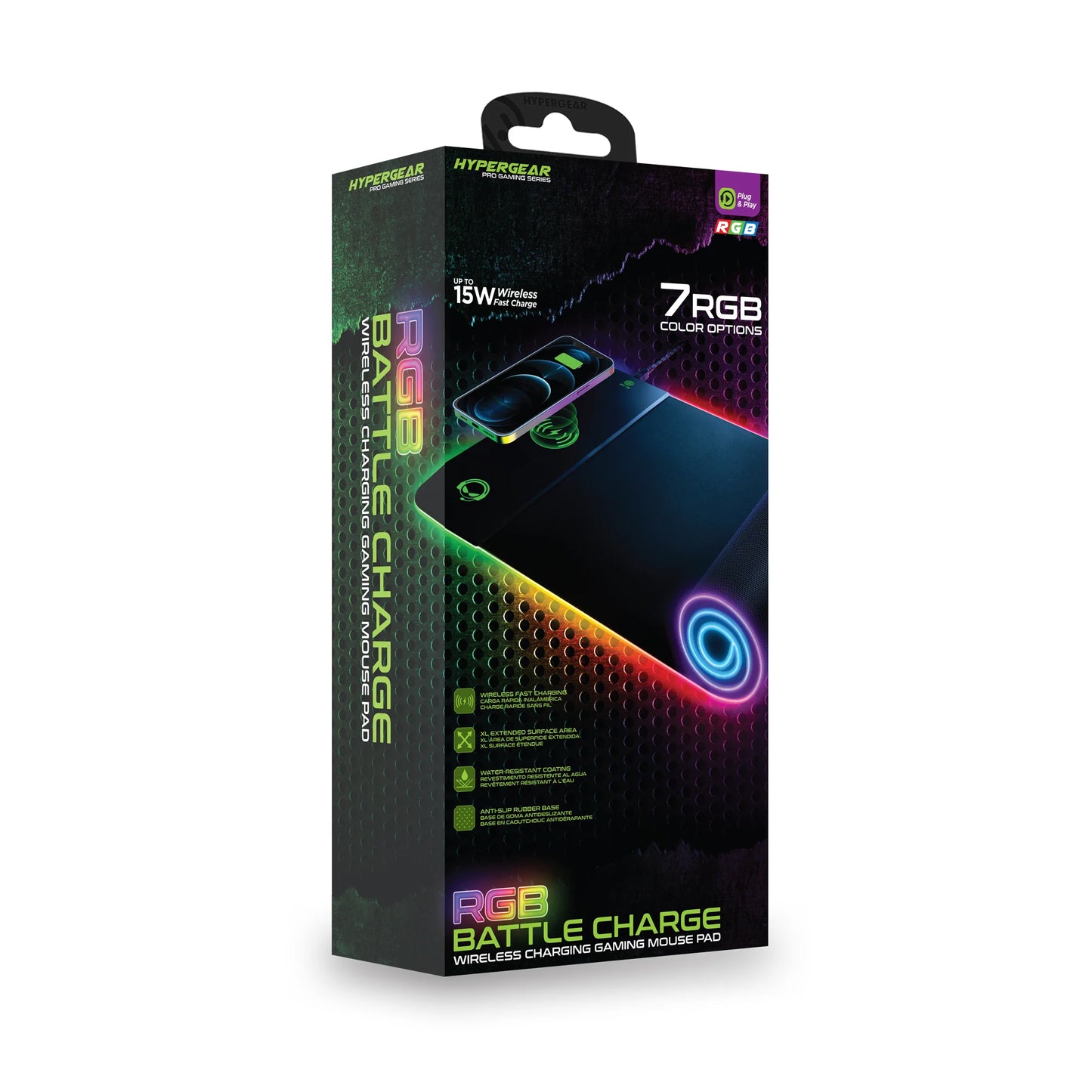 Hypergear Battle Charge Wireless Gaming Mouse Pad with Integrated Wireless Charging Technology