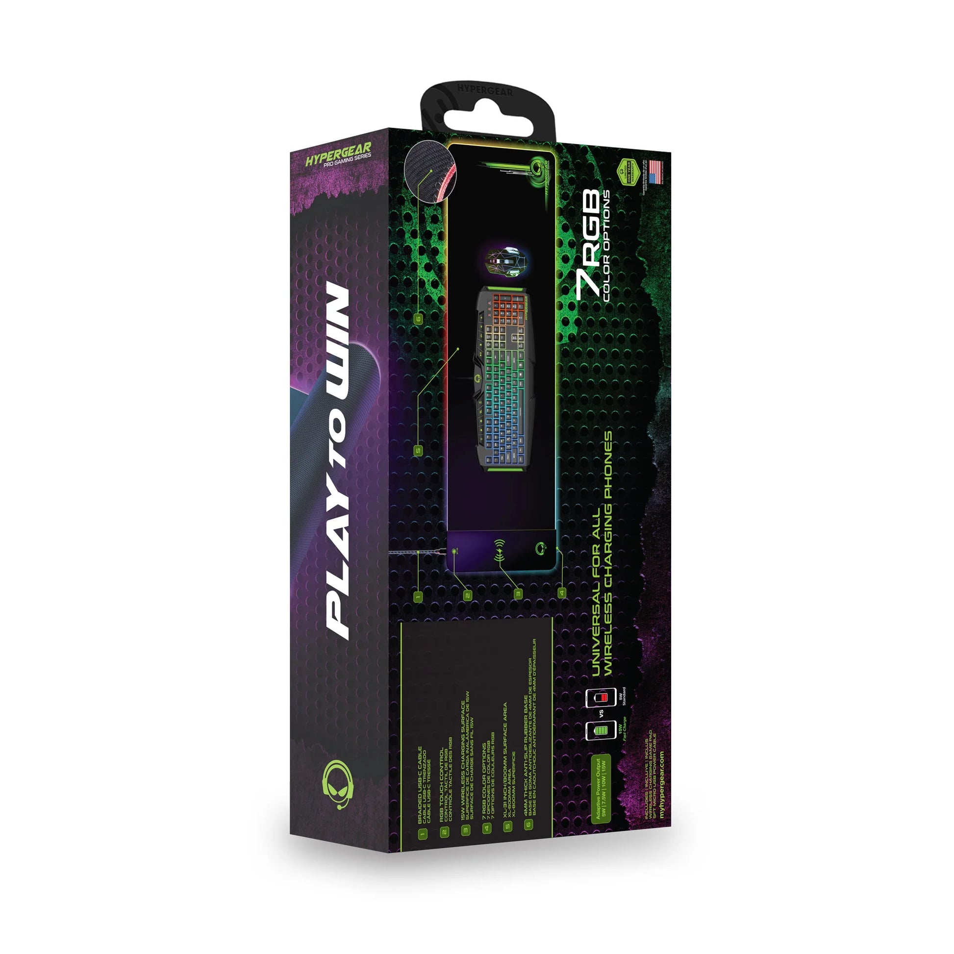 Hypergear Battle Charge Wireless Gaming Mouse Pad with Integrated Wireless Charging Technology